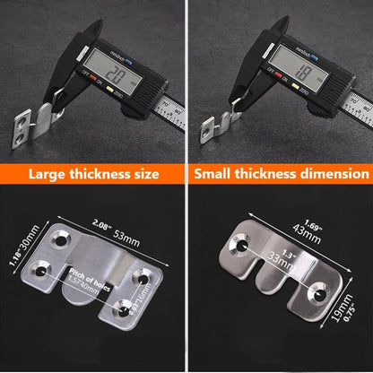 Flush Mount Bracket with Screws 6 Sets Hanging Buckle Kit, Interlocking Heavy Duty Photo Frame Hook, Furniture Connector for 100lb Picture Hangers Art Gallery Wall Mount Hardware, Stainless Steel (6)