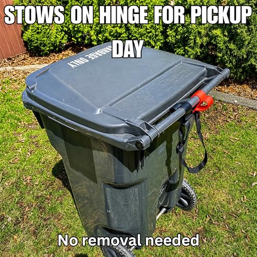 MAX Heavy Duty Trash Can Lock – Raccoon Proof Garbage Bin Lid Lock, Animal Resistant, Extreme Weather Polycarbonate, One-Hand Easy Use, No Drill Strap – Lock ONLY (Bin Not Included)