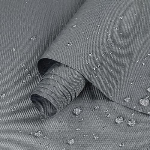 Marine Waterproof Canvas Fabric 60"×40" 600D PU Backing Gray - color: Gray, size: 60" Wide by 40"