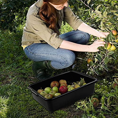 13 L Plastic Commercial Tote Box, Bus Tubs/Bus Box, 4-Pack - color: gray and black, size: 13 L