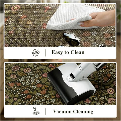 Collive Anti Fatigue Kitchen Mats, Non Slip Cushioned Kitchen Floor Mat - color: Olive Green, size: 17.3"x47"+17.3"x29"