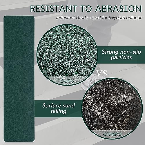 S&X Outdoor Stair Treads Non-Slip 6x24in, 5-Pack, Dark Green - color: Green, size: 6" x 24"