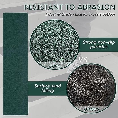 S&X Outdoor Stair Treads Non-Slip 6x24in, 5-Pack, Dark Green - color: Green, size: 6" x 24"