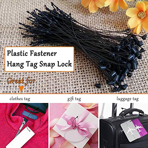5000Pcs Plastic Fastener Hang Tag Snap Lock,5" Security Loop Plastic Tag Fastener Snap Lock Tag for Hang Tags, Price Tags or Clothing Tags Accessory - size: Black 5inch Plastic Fastener Hang Tag Snap Lock