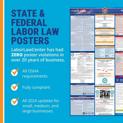 Labor Law Poster Virginia 2027, State, Federal Workplace Notices 26 x 39.5 - style: Laminated