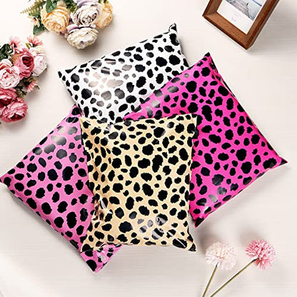 10x13 Inch Poly Mailers, 4 Colors Leopard Mix, 100 Pack Self Sealing - color: 4 Color Mix
