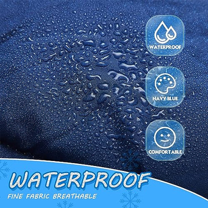 Preboun Thermal Poncho Wearable Hooded Blanket Winter Poncho Wearable Sleeping Bag Water Resistant Windproof for Men Women - color: Green, Navy Blue