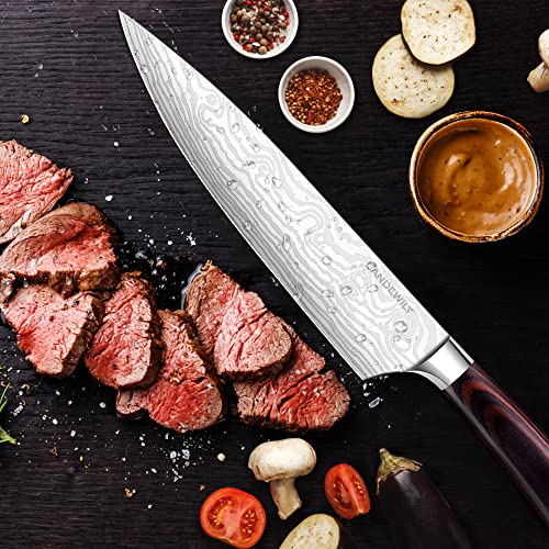 Japanese Knife Set, 5 Piece Kitchen Knives with Sheaths - size: 5PCS Silver