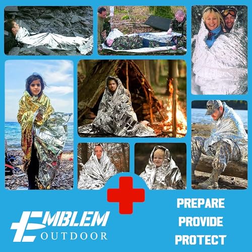 Emergency Mylar Thermal Blanket, 6-Pack, Extra Large Protection
