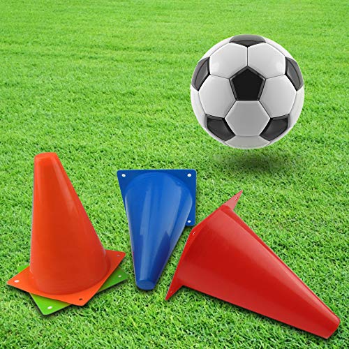 Mirepty 7 Inch Plastic Traffic Cones Sport Training Agility Marker Cone - color: Green, 12 Pack