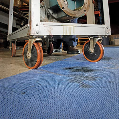 PIG Industrial Absorbent Grippy Floor Mat | Adhesice-Backed Grippy | 32"W x 50'L | 5.25 Gallons Absorbency per Roll | Mediumweight | Blue | MAT3250 - size: 32" x 50'