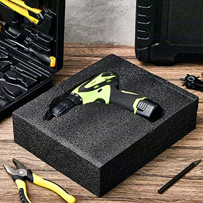 Hoolerry 2 Pcs Polyethylene Foam Block, 12" X 10" X 3.125", Black - size: 12" X 10" X 3.125"