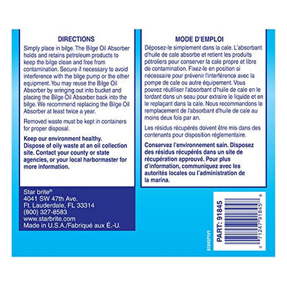 STAR BRITE Bilge Oil Pads - Absorbs Oil, Repels Water - color: 5 Pack