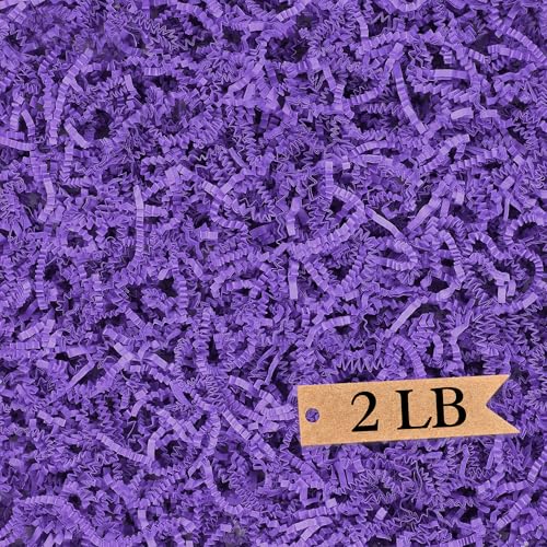 Art Secret 2LB Crinkle Cut Paper Shred Filler - Biodegradable Packing for Gift Baskets, Boxes, and Crafts - Eco-Friendly Cushion for Christmas, Weddings, Birthdays (Purple) - color: Purple