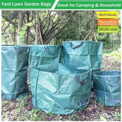 Professional 2-Pack 106 Gallon Large Lawn Garden Bags (D31,H31 inch) Yard Waste Bag with Gardening Gloves for Big Leaf Bag,Yard Debris,Garden Trash Container,Lawn Grass Clippings,Weeds Bags 4 Handles