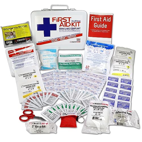 OSHA & ANSI Class A, Metal First Aid Kit, 25 Person, 79 Piece Emergency Kit