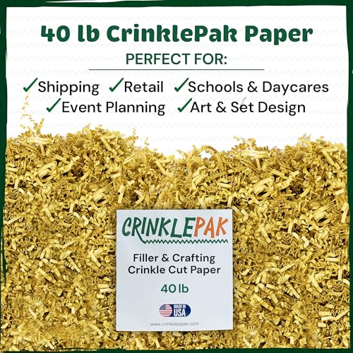40LB French Vanilla Crinkle Paper Filler, USA Made - color: French Vanilla, size: 40 LB