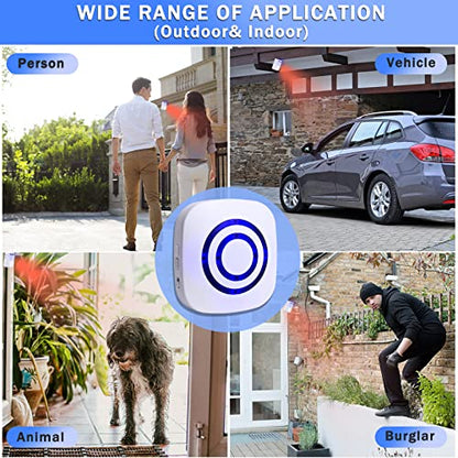 Motion Sensor Alarm, 300ft Wireless Long Range Indoor Driveway Alarm - color: White