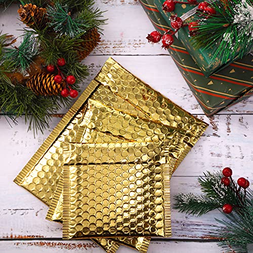 Outus 50 Pcs Bubble Mailers 3 Sizes, Bubble Shipping Envelopes, Gold - color: Gold