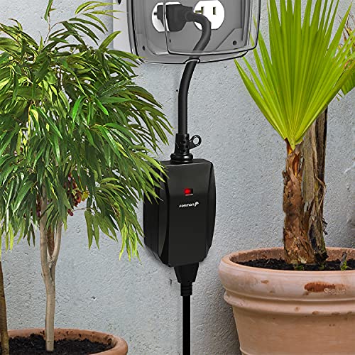 Fosmon Remote Control Outlet Waterproof Outdoor, Wireless Light Switch - color: 2 Grounded Outlet + 2 Remote