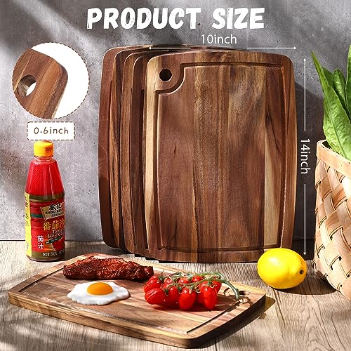 Roshtia 6 Pcs Wooden Cutting Boards 14x10'' Acacia Chopping Board, Elegant - style: Elegant