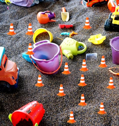 50Pcs Mini Traffic Cones, Mini Construction Cones for Model Scene Layout, Educational Play and Traffic Simulation