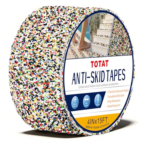 Anti Slip Stair Treads Outdoor Tape, 4" x15FTHeavy Duty Non-Slip Rubber Grip Tape Shower Waterproof Grip Tape Traction Tape for Pools Stairs Showers Bathroom - color: Yellow & black, size: 4 Inch