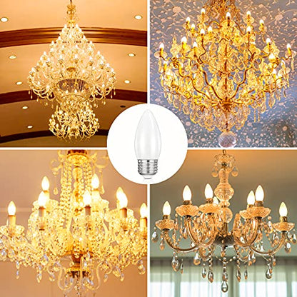 HOLA E26 LED Candelabra Chandelier Light Bulb Dimmable, 2700K 4.5W 6 Pack - color: Warm E26-2700k