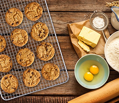 Mrs. Anderson's Baking Professional Cooling Rack, Heavy Duty Steel, 10 x 18 x 0.75-Inches - size: 10-Inches x 18-Inches