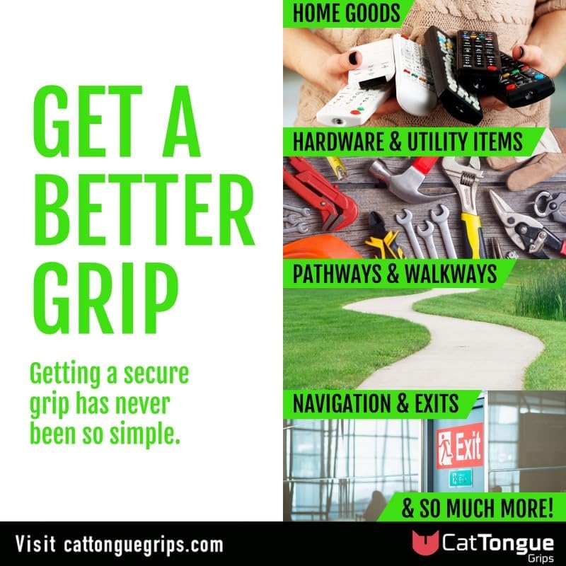 CATTONGUE GRIPS 2" x10' 2Pk Grip Tape Roll, Non-Abrasive, Waterproof, Glow - color: Glow In The Dark, size: 2" x 20'