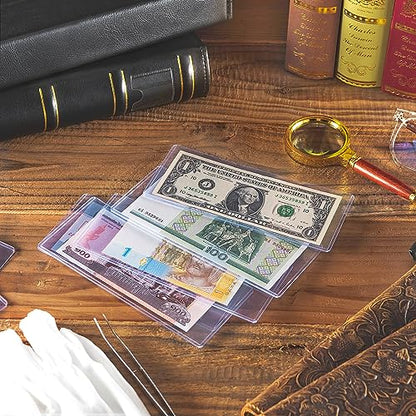 35PCS Banknote Holders Top-Load Currency Money Sleeves for Bills - color: 35 Pieces