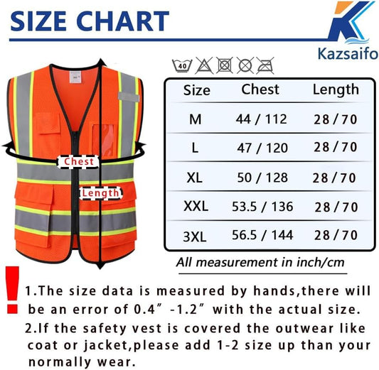 Hi Vis Reflective Safety Vest for Men Women,Meets ANSI/ISEA - color: Orange, size: Medium