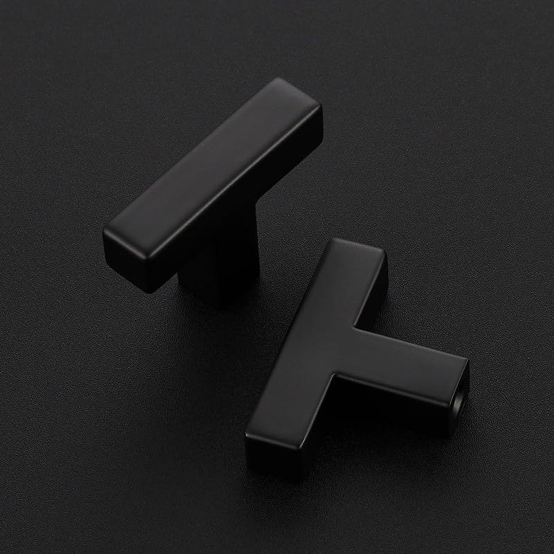 3 Pack Black Cabinet Knobs, 2in Length Square Bar Drawer Pulls - color: Matte Black, size: 3 Pack, style: Square