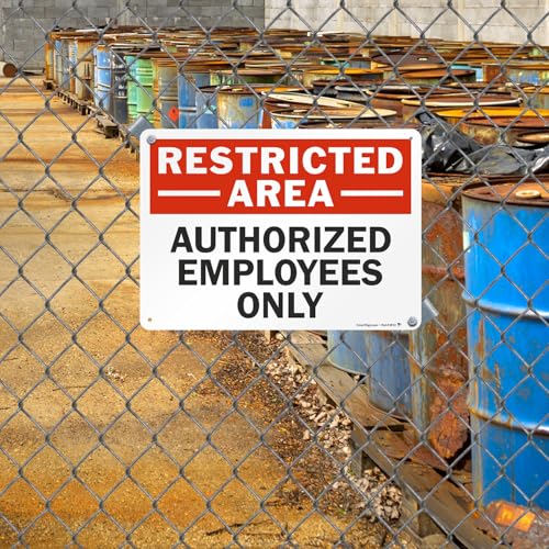 SmartSign "Restricted Area - Authorized Employees Only" Sign | 10" x 14" Aluminum