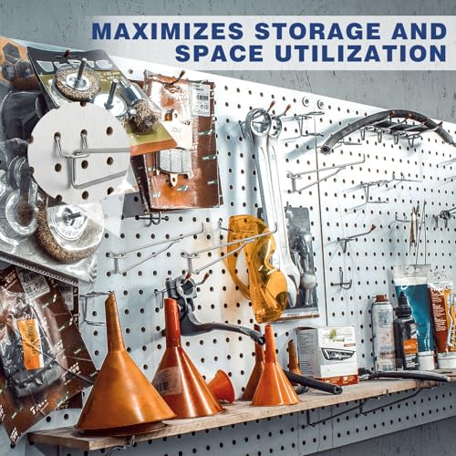 Shimeyao 20 Pcs 12 Inch Pegboard Shelf Brackets, Sliver - color: Silver, size: 12 Inch