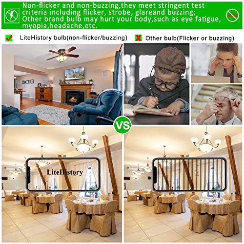 LiteHistory A15 E26 Led Bulb,6w=60 watt Light Bulbs,Dimmable,Daylight 5000K - color: Daylight 5000k