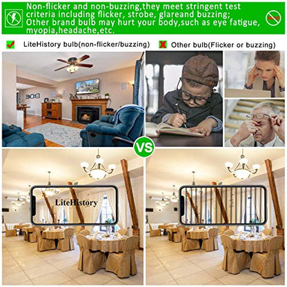 LiteHistory A15 E26 Led Bulb,6w=60 watt Light Bulbs,Dimmable,Daylight 5000K - color: Daylight 5000k