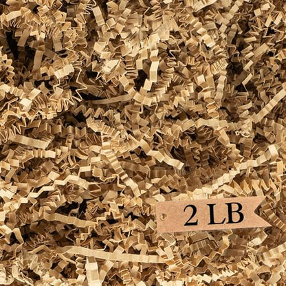 Art Secret Crinkle Cut Paper Shred Filler for Packing and Filling Gift Baskets - 2 LB (Kraft) - color: Kraft