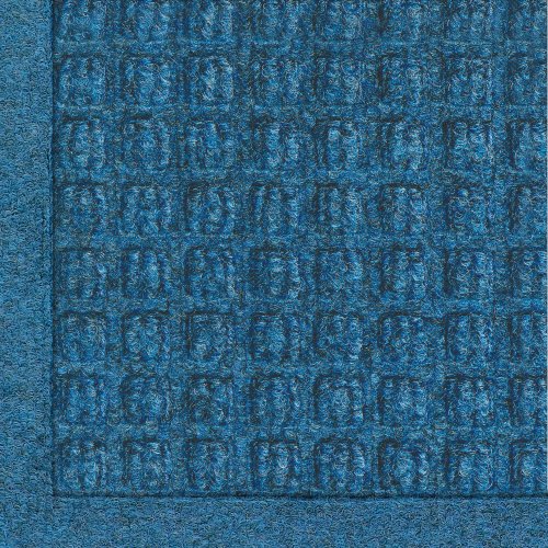 WaterHog Fashion Mat | Commercial-Grade Entrance Mat with Fabric Border – Indoor/Outdoor, Quick Drying, Stain Resistant Door Mat (Medium Blue, 3' x 4') - color: Medium Blue, size: 3' x 4'
