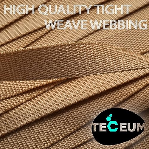 TECEUM Webbing Strap, 3/4" to 2", 10-50 Yds, Multi-Color Heavy Duty Tape - color: Caramel, size: 1.5"- 25 yards