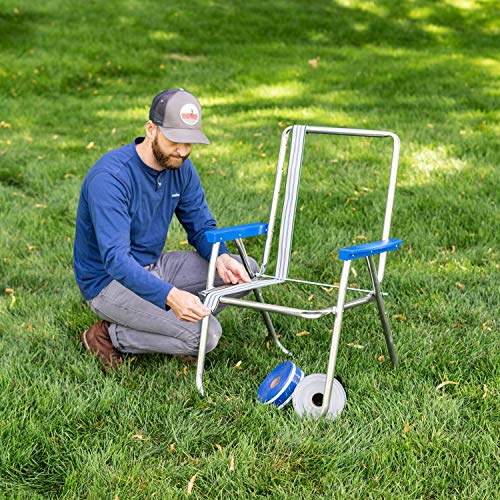 Lawn Chair USA Replacement Lawn Chair Webbing - Webbing for Lawn Chairs, Beach and Camping. UV-Resistant Webbing Strap Made with Durable Polypropylene (3" x 50', Blue Sands)