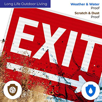 Exit Sign, with Right Arrow - size: 24x30 Reflective