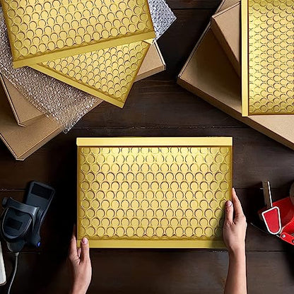 Secure Seal #0 6x10 Inch Gold Glamour Metallic Bubble Mailers Pack of 25 Shiny Padded Envelopes - color: Gold, size: #0 6x10” – 25 Pack