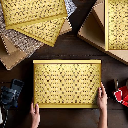 Secure Seal #0 6x10 Inch Gold Glamour Metallic Bubble Mailers Pack of 25 Shiny Padded Envelopes - color: Gold, size: #0 6x10” – 25 Pack