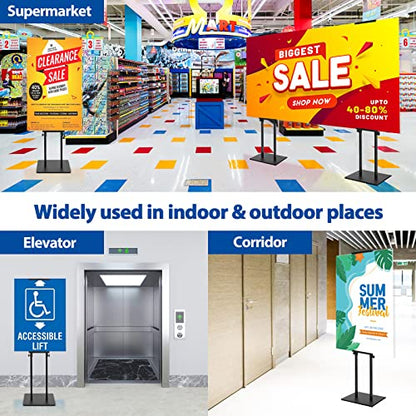 2Pack Poster Stand for Display, Heavy Duty Floor Standing Sign Holder, Double-Sided Poster Board Stand, Adjustable Height Up to 80 inch, Outdoor Banner Stand for Board & Foam Display, Black - size: 2 Pack Poster Stand
