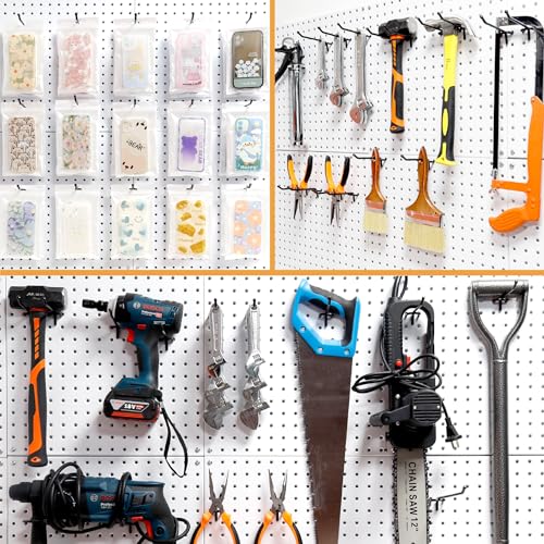 HUHOLE 25 Pack 4 Inch Black Pegboard L Hooks for 1/4 Inch Pegboard - size: 4 Inch