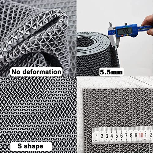 jxgzyy Commercial Drainage Mat Non Slip Wet Area Commercial Floor Mat, Grey - color: Grey, size: 196.8"L x 36"W x 0.2"Th