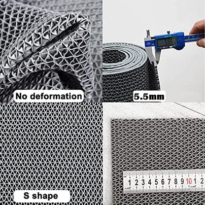 jxgzyy Commercial Drainage Mat Non Slip Wet Area Commercial Floor Mat, Grey - color: Grey, size: 196.8"L x 36"W x 0.2"Th