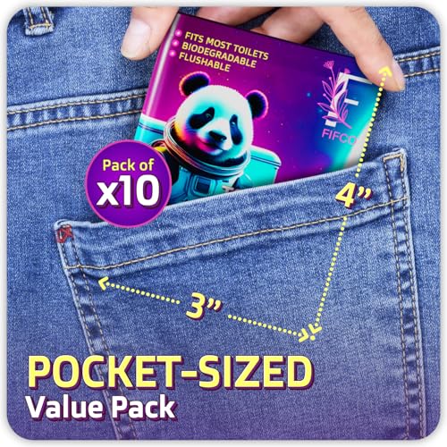 100 Pcs Disposable Toilet Seat Cover - Biodegradable and Flushable Toilet Seat Liners for Public Toilets | Compact One Size Fits All Travel Essentials Toiletries Covers | FIFCO - size: 10-Pack