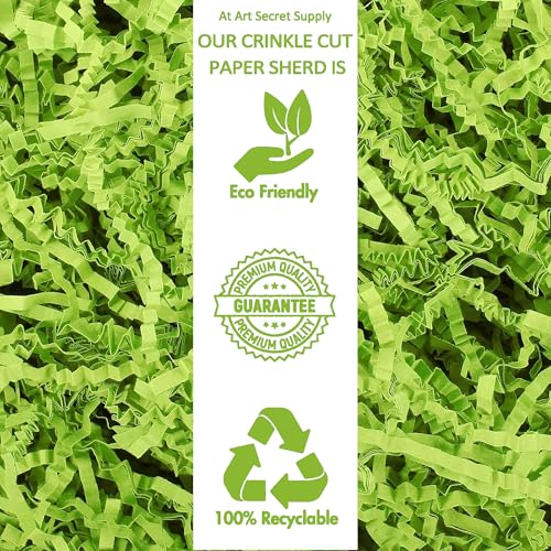 Art Secret 2LB Crinkle Cut Paper Shred Filler - Biodegradable Packing for Gift Baskets, Boxes, and Crafts - Eco-Friendly Cushion for Christmas, Weddings, Birthdays (Apple Green) - color: Apple Green